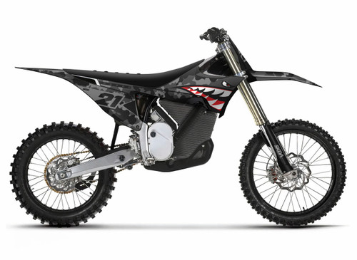 BOMBER Black Stark Varg Full Graphics Kit designed and manufactured by SKDA Moto Creative.