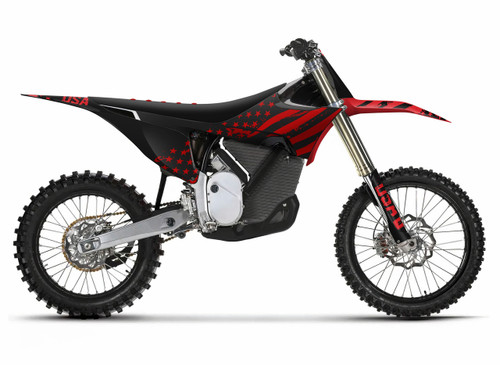 GRIT Red Stark Varg Full Graphics Kit designed and manufactured by SKDA Moto Creative.