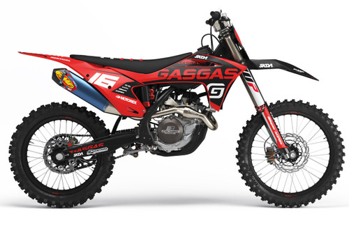 BLAZE Red/Blk GasGas Full Graphics Kit designed and manufactured by SKDA Moto Creative.