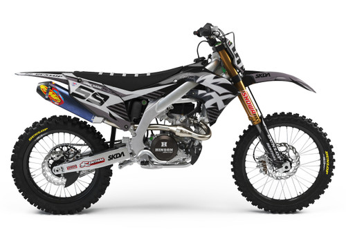 BEAST Grey KX/KXF Full Graphics Kit designed and manufactured by SKDA Moto Creative.