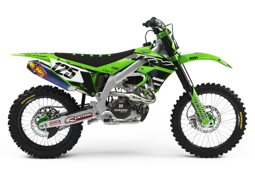 MAYHEM Green KX/KXF Full Graphics Kit designed and manufactured by SKDA Moto Creative.