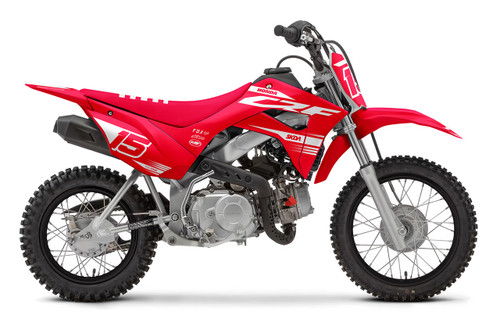 SMOKE V2 Red/Wht Honda Mini Bike Full Graphics Kit designed and manufactured by SKDA Moto Creative.