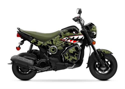 BOMBER Khaki Navi Full Graphics Kit designed and manufactured by SKDA Moto Creative.