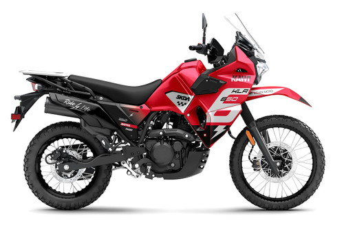 SIXX Red KLR Full Graphics Kit designed and manufactured by SKDA Moto Creative.