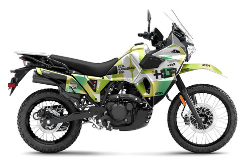 GRADIENT Green KLR Full Graphics Kit designed and manufactured by SKDA Moto Creative.