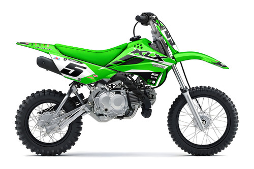 PODIUM Green Kawasaki Mini Bike Full Graphics Kit designed and manufactured by SKDA Moto Creative.