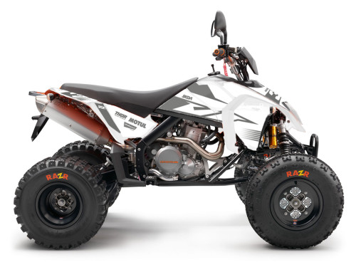 SMOKE Wht/Grey KTM ATV Graphics Kit designed and manufactured by SKDA Moto Creative.