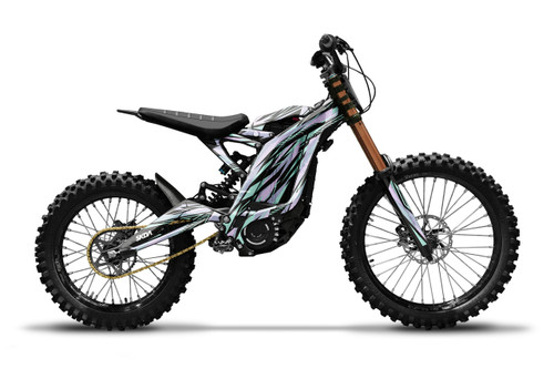 CENTRO Teal Surron Full Graphics Kit designed and manufactured by SKDA Moto Creative.