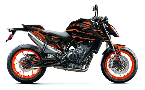 EGO Orange KTM Duke Full Graphics Kit designed and manufactured by SKDA Moto Creative.