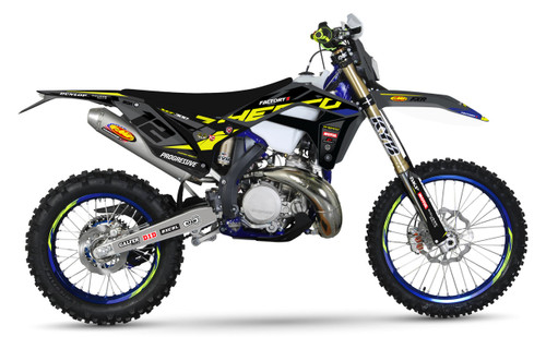 24 SHERCO FACTORY DARK Full Graphics Kit designed and manufactured by SKDA Moto Creative.