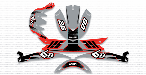 SCRAP 6D Helmet Graphics Kit designed and manufactured by SKDA Moto Creative.