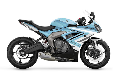 SCOPE Blue Daytona Full Graphics Kit designed and manufactured by SKDA Moto Creative.