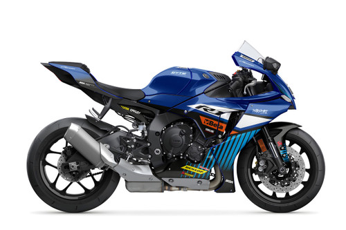 DISSOLVE Blue Supersport Full Graphics Kit designed and manufactured by SKDA Moto Creative.