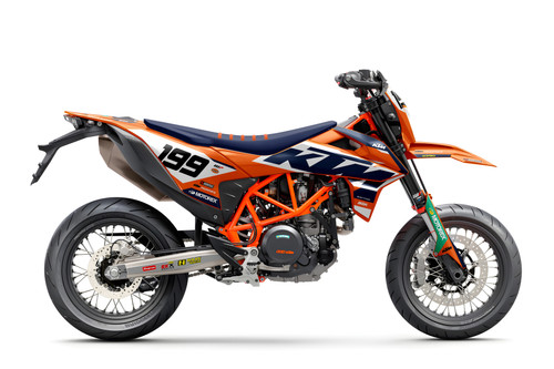 VISION Navy KTM 690 Full Graphics Kit designed and manufactured by SKDA Moto Creative.
