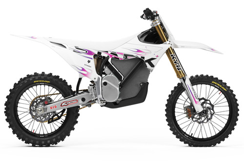 EMBER White Stark Varg Full Graphics Kit designed and manufactured by SKDA Moto Creative.