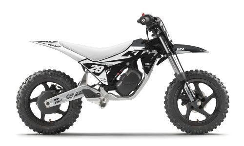 DAGSOM White KTM SX-E Full Graphics Kit designed and manufactured by SKDA Moto Creative.