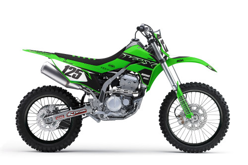MAYHEM KLX/KDX Full Graphics Kit designed and manufactured by SKDA Moto Creative.