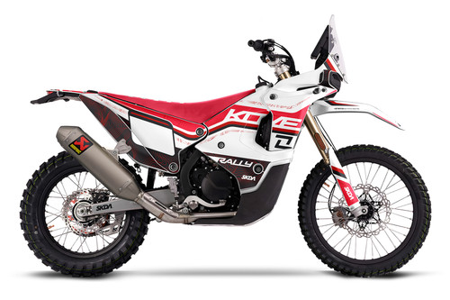 SIROCCO Red Kove 450 Rally Full Graphics Kit designed and manufactured by SKDA Moto Creative.