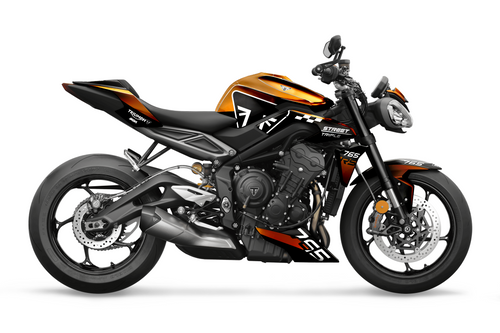 EMBLEM CHROME Bronze Street Triple 765 Full Graphics Kit