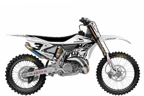 SPILL White/Black YZ Full Graphics Kit designed and manufactured by SKDA Moto Creative.