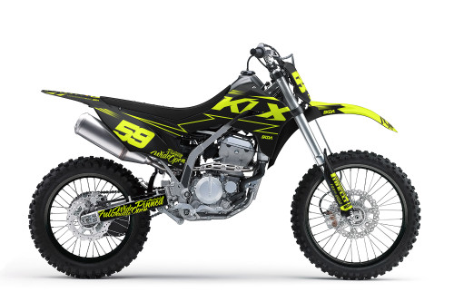 OXIDE NEON KLX/KDX Full Graphics Kit designed and manufactured by SKDA Moto Creative.