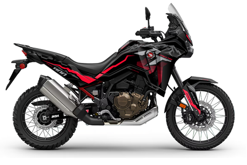 FUJI Black Africa Twin Full Graphics Kit designed and manufactured by SKDA Moto Creative.
