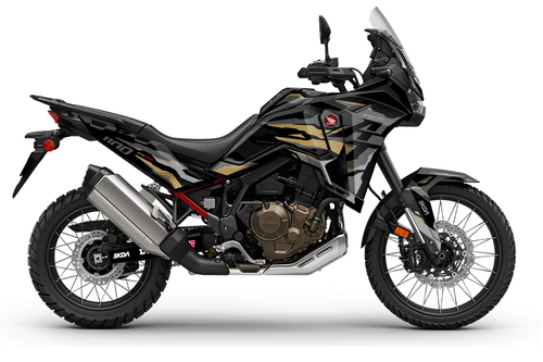 KAZAN Black Africa Twin Full Graphics Kit designed and manufactured by SKDA Moto Creative.