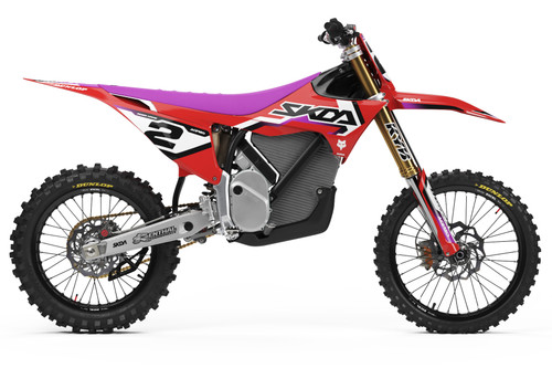 PADDOCK Red/Ppl Stark Varg Full Graphics Kit designed and manufactured by SKDA Moto Creative.
