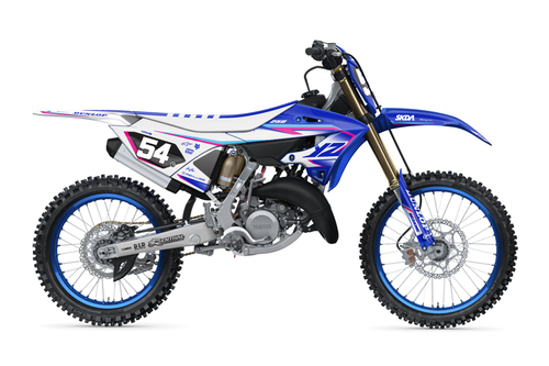 EVOZ Blue YZ Full Graphics Kit designed and maufactured by SKDA Moto Creative.