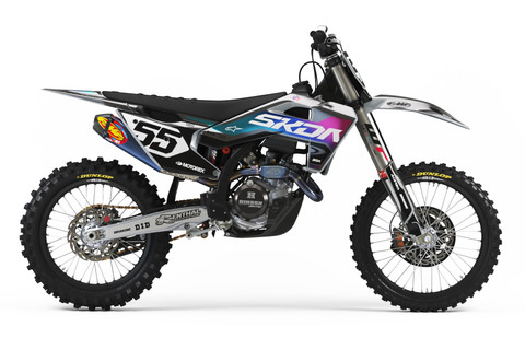 SWELL CHROME Silver Husqvarna Full Graphics Kit - SKDA Moto