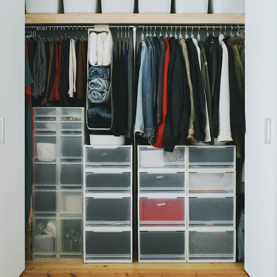 Inside a wardrobe