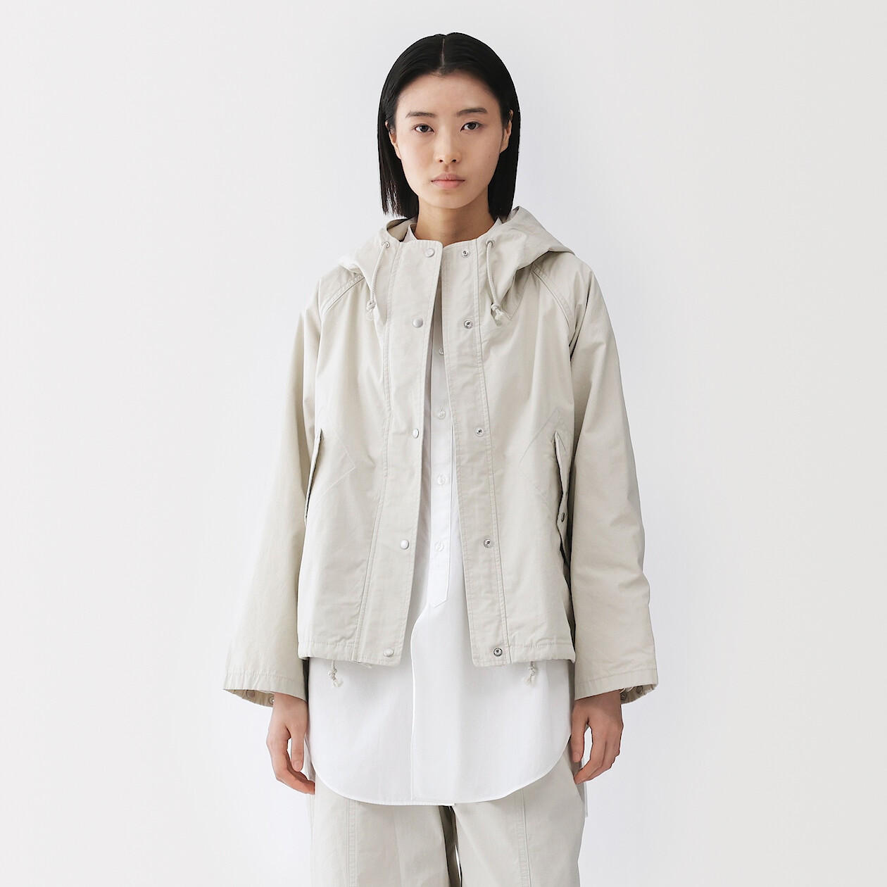 Women's Cotton Light Canvas Hooded Jacket | MUJI