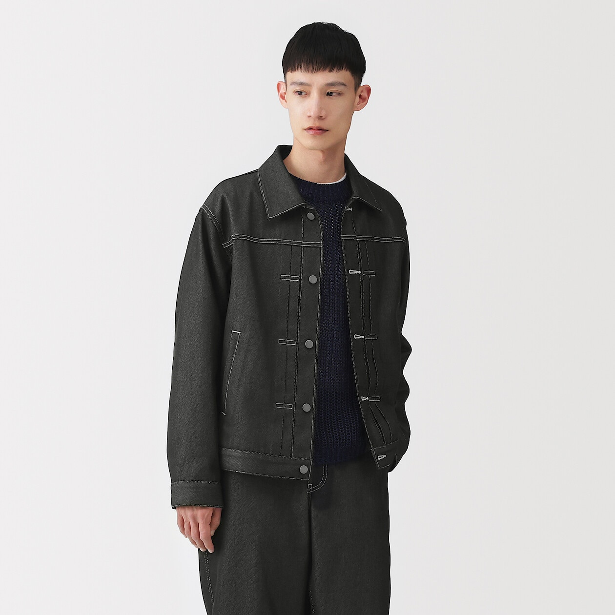 新品未使用 MUJI Labo 再生ポリエステルデニムジャケット M Men's Recycled Polyester Denim Jacket | MUJI
