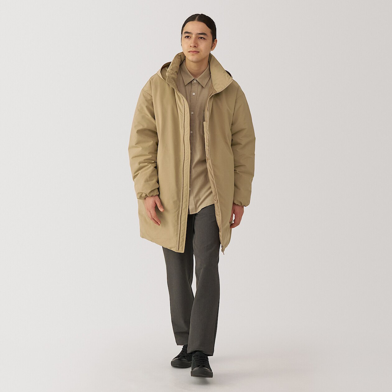 ジャケット・アウター [archive] Stand Collar long coat Men's Down Stand Collar Long Coat | MUJI