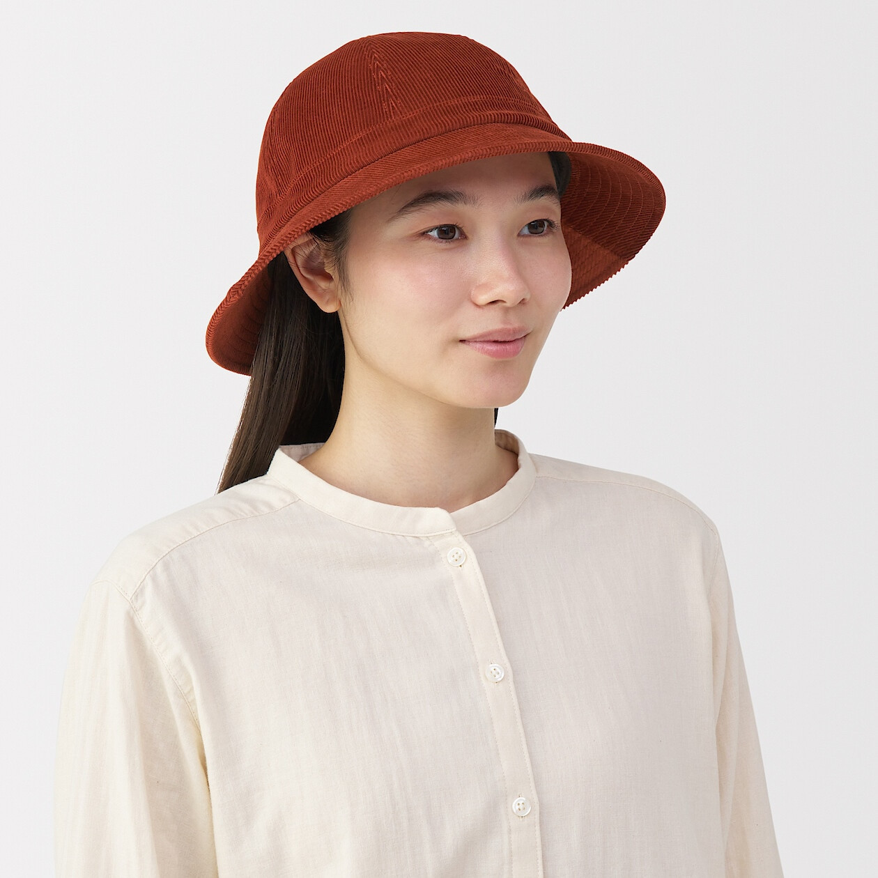Kapok blend corduroy bucket hat | MUJI