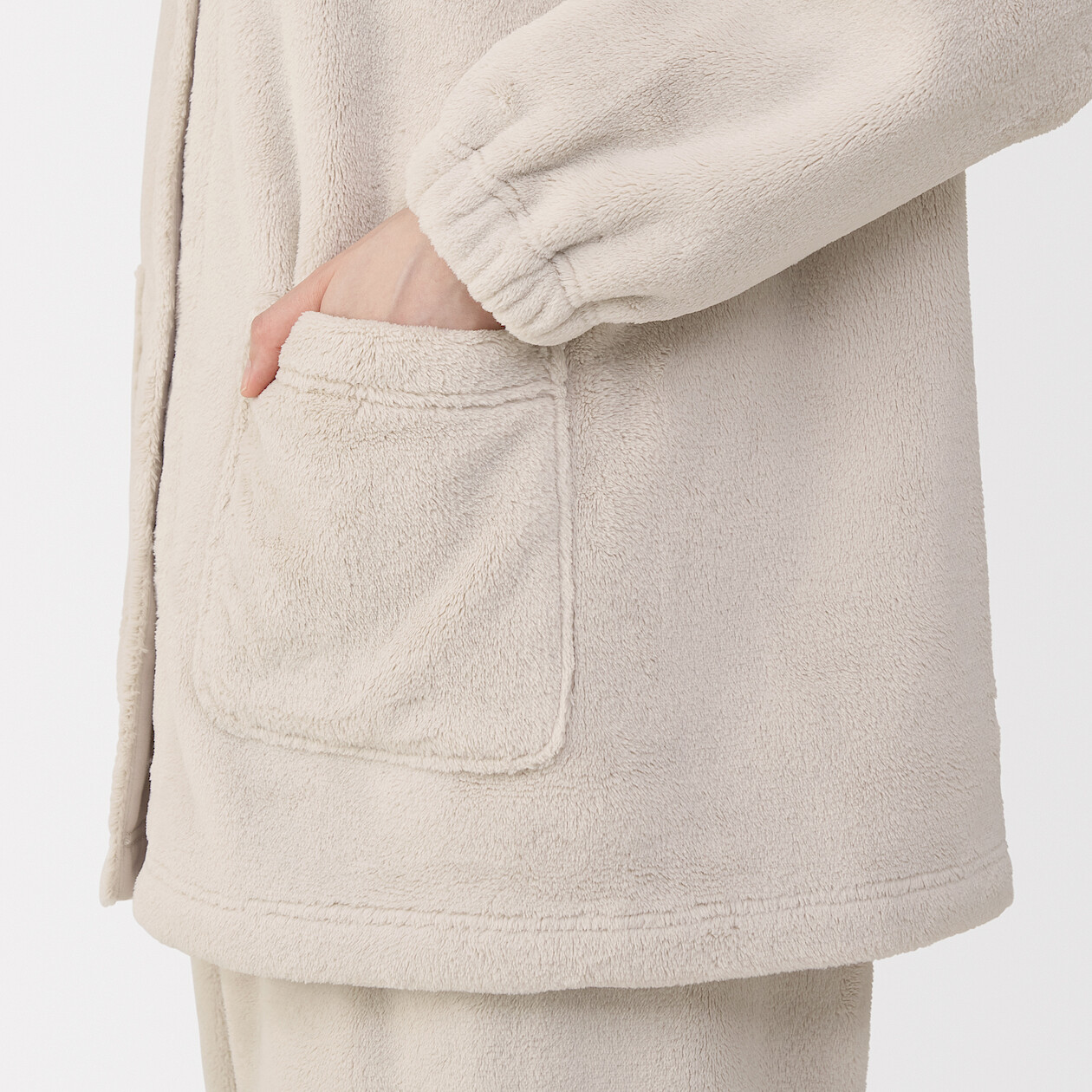 Women's Plush Fleece Long Sleeve Pyjama Set | MUJI