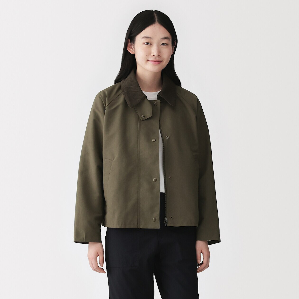 Women's Water-Repellent Corduroy Stand Collar Jacket | MUJI