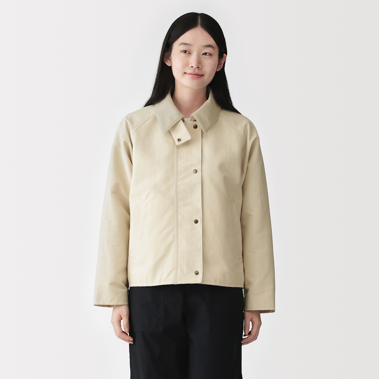 Women's Water-Repellent Corduroy Stand Collar Jacket | MUJI