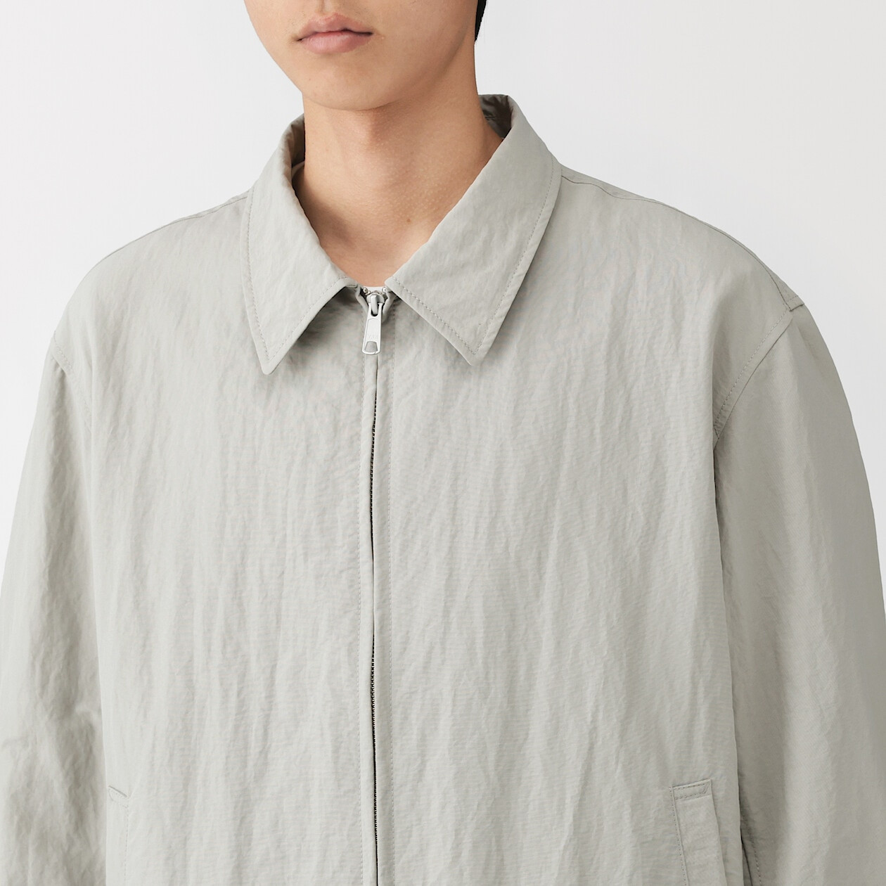 Men's Water-Repellent Recycled Nylon Zip Jacket | MUJI