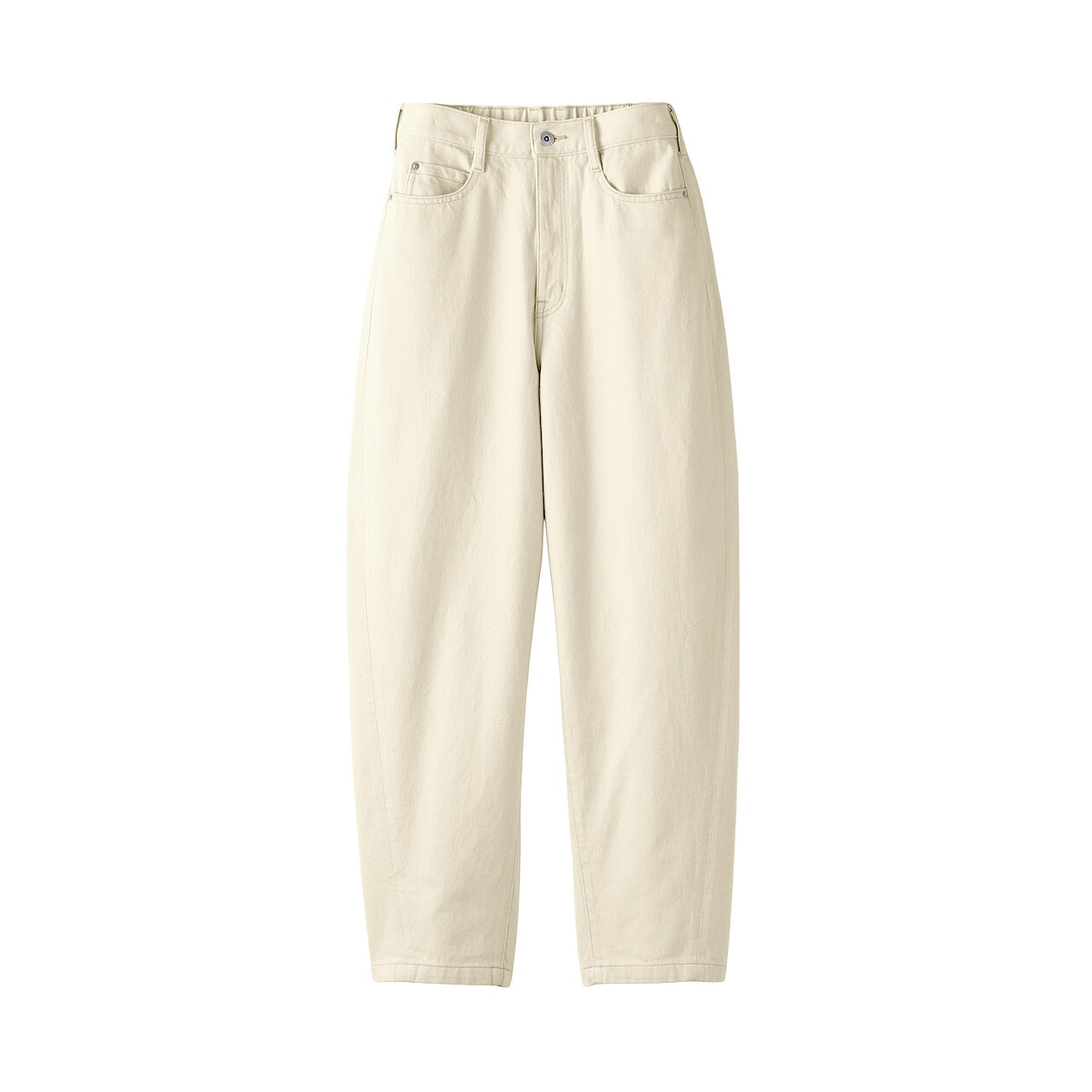Women's Kapok Blended Denim Cocoon Trousers | MUJI