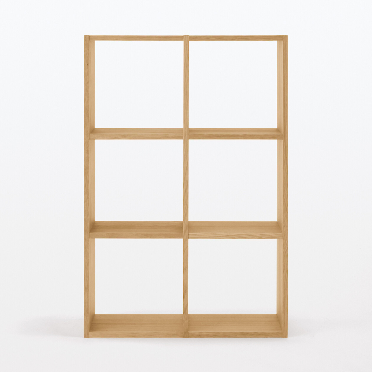 Oak Cube Shelving Unit ‐ 3 Tier, 6 Cube | MUJI