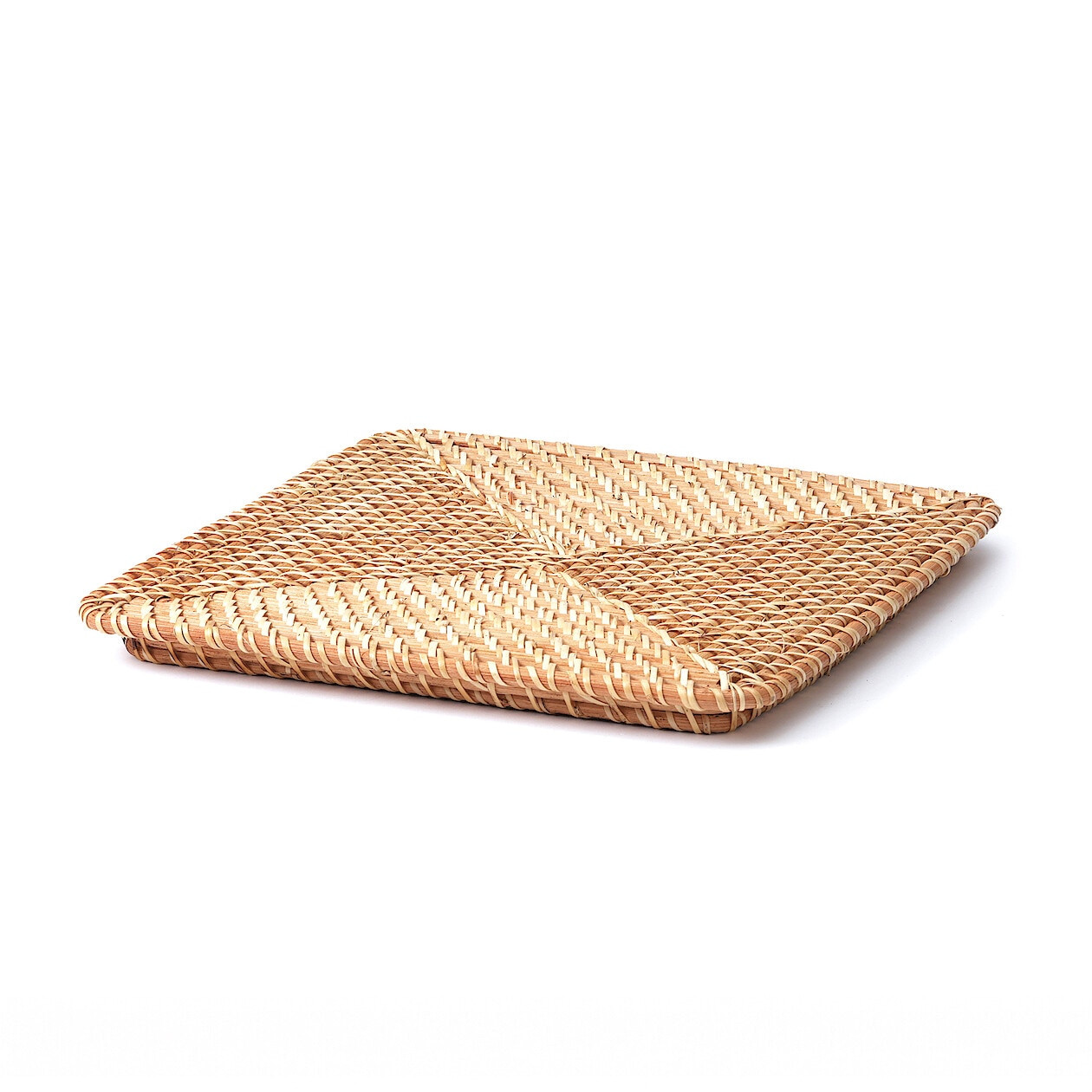 Rattan Basket Square Lid 35x36x3cm | MUJI