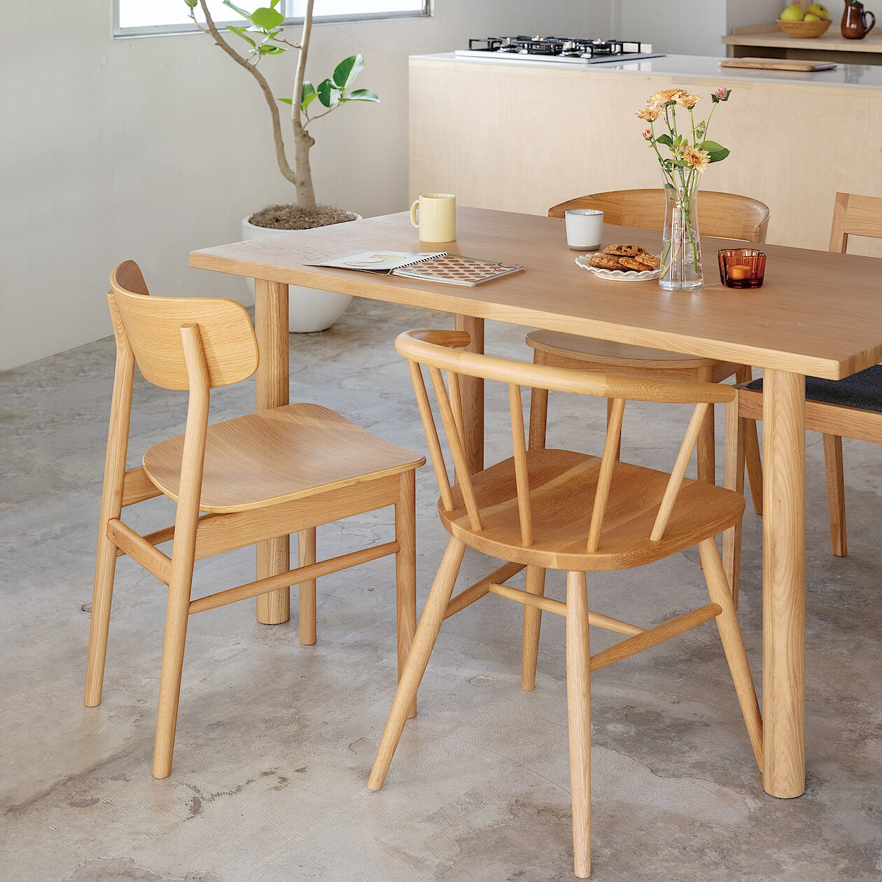 Muji Oak Chair Muji Oak Dining Chair Set Of – Burt Select Shop