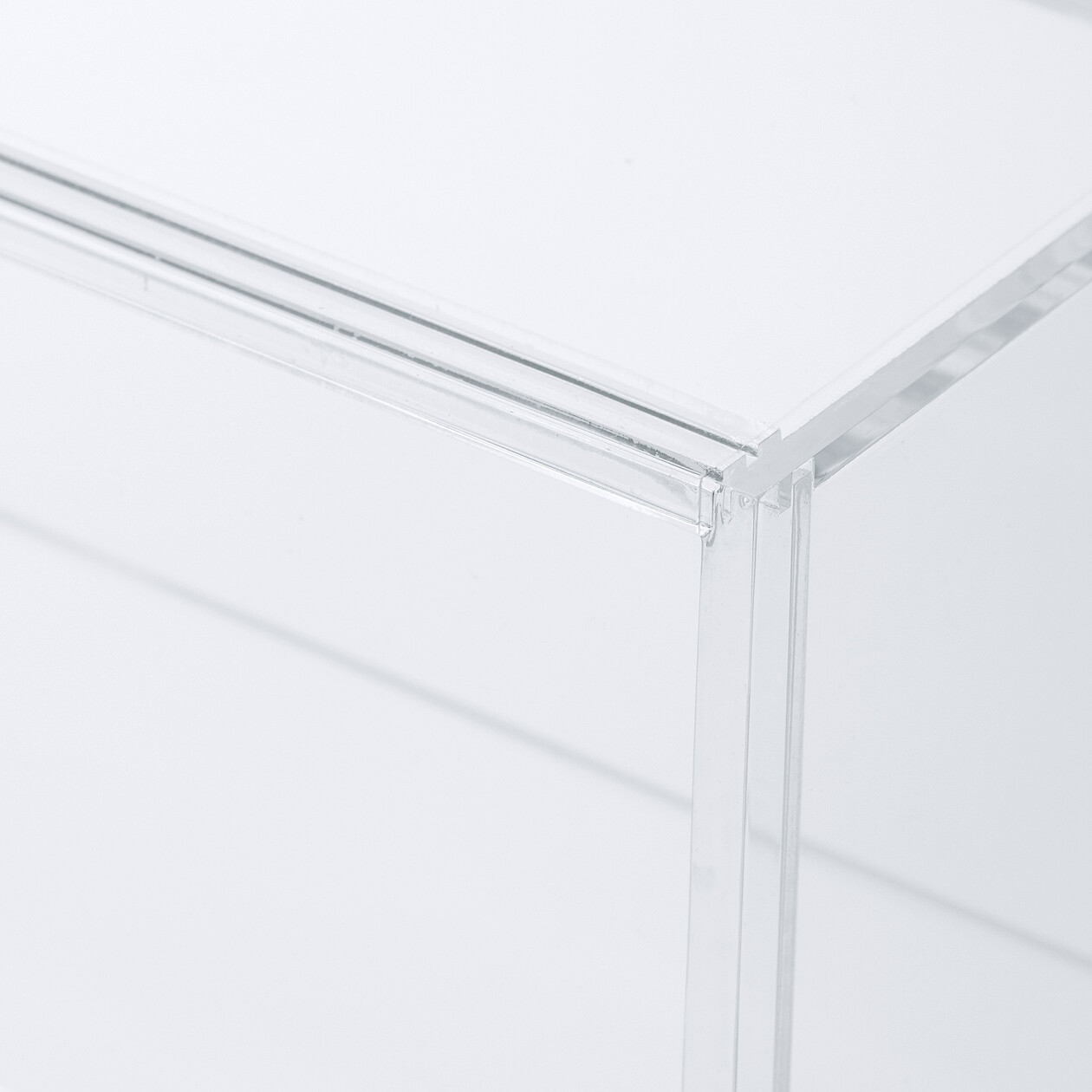Rechthoekige dubbele deur acryl display opbergdozen, zwarte behuizing alternatieve glazen behuizing voor gesigneerde memorabilia, poppenmodel display organizer(75x65x65cm/29.5x25.6x25.6in