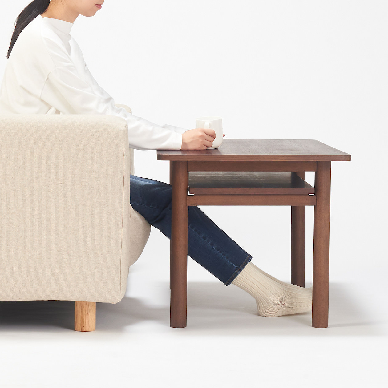 Walnut Mid Table 110 x 55 cm | MUJI