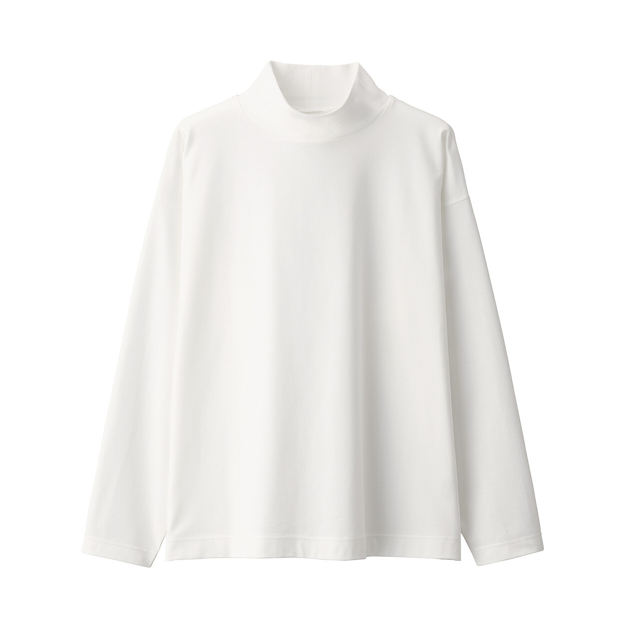 Unisex Extra Long Staple Cotton Jersey Mock Neck Long Sleeve T