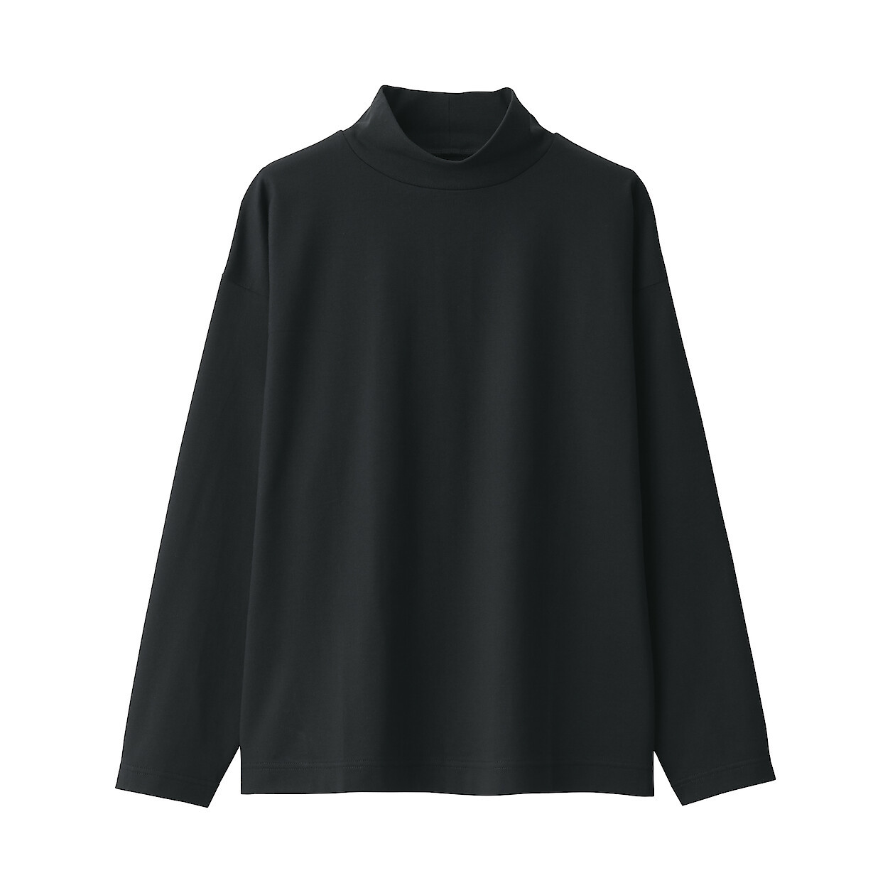 Unisex Extra Long Staple Cotton Jersey Mock Neck Long Sleeve T