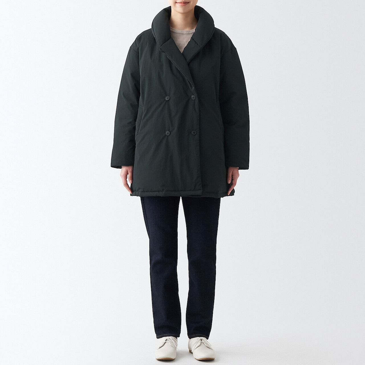 ジャケット・アウター Silk Polyester Shawl Collar Down Coat ジャケット・アウター Silk Polyester Shawl Collar Down Coat