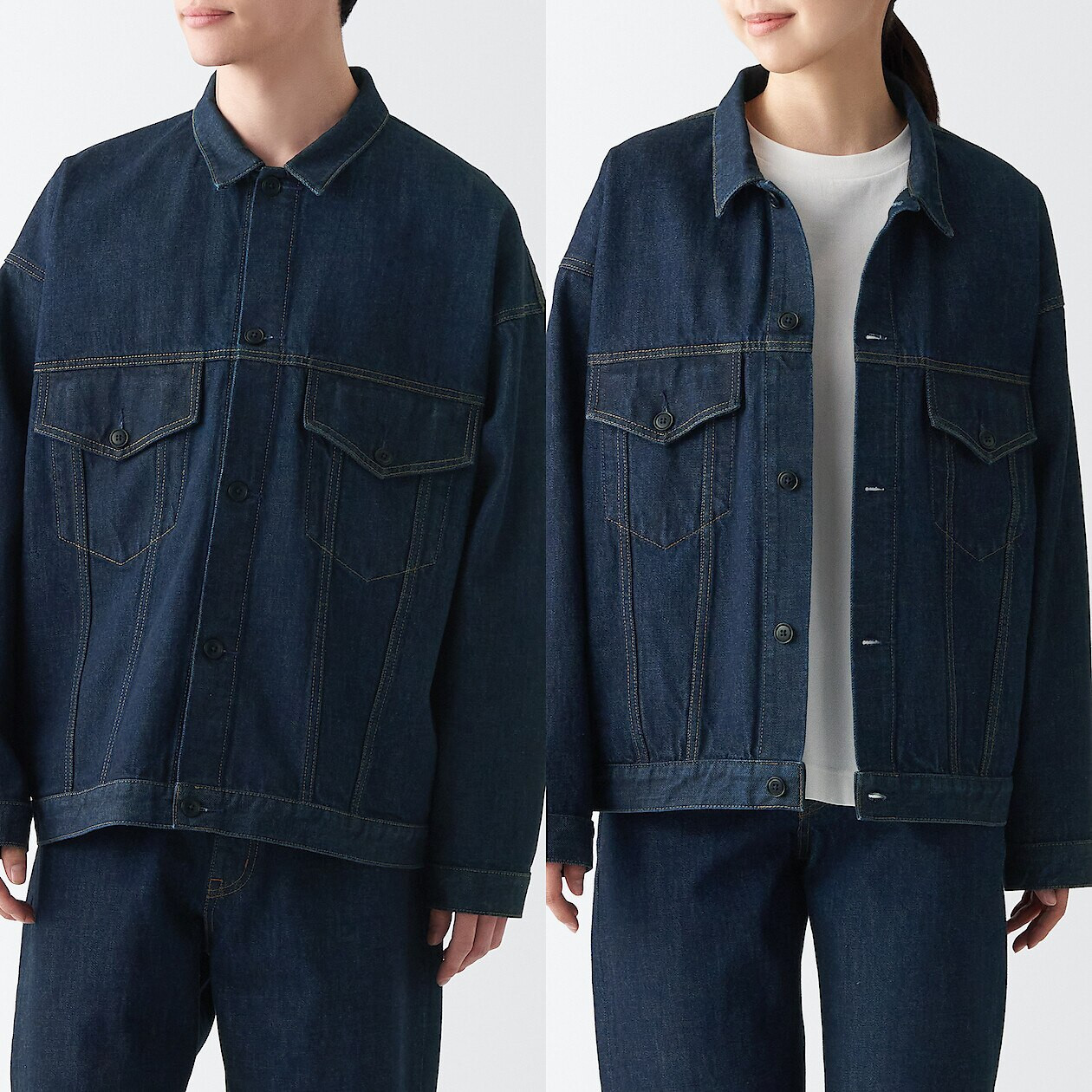 Unisex Japanese Denim Jacket | MUJI