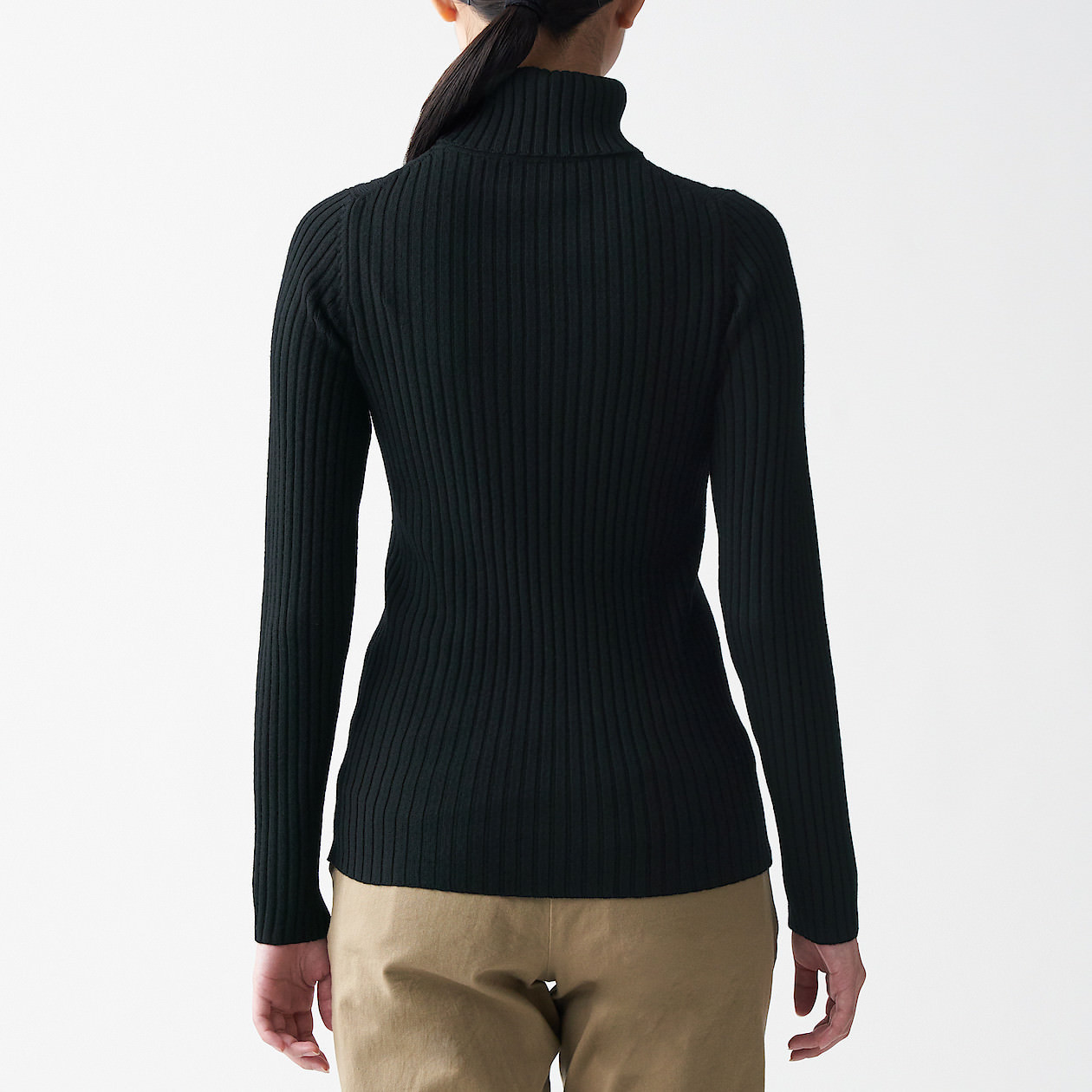 Women's Non‐Itchy Wide Rib Turtle Neck Jumper MUJI